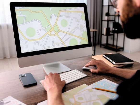 Persona buscando referencia catastral, ilustrando su importancia en la compraventa de inmuebles en Mallorca.