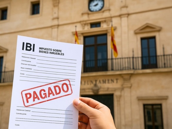Recibo del IBI pagado frente al ayuntamiento, clave para entender quién paga el IBI en una venta.